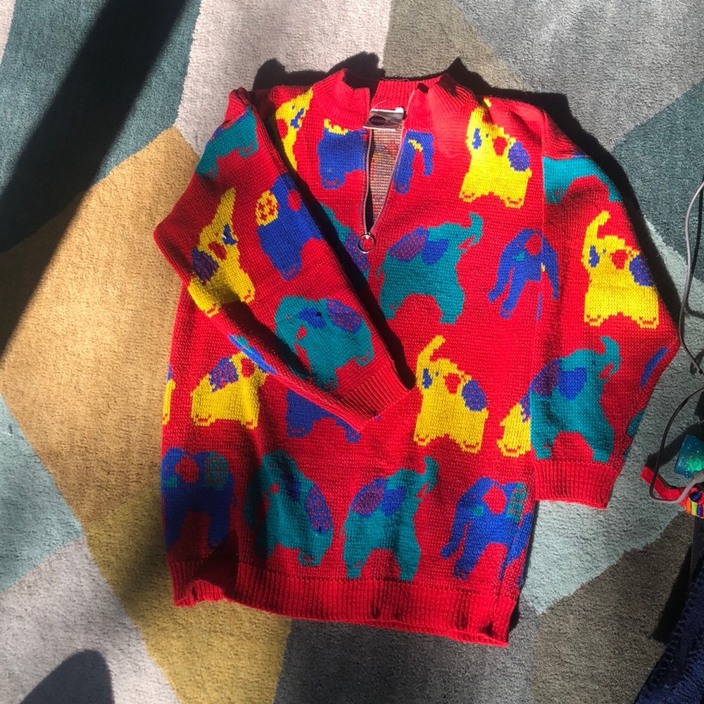 Vintage elephant sweater